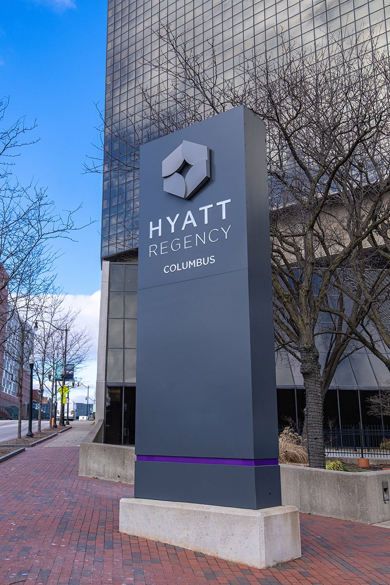 Hyatt Regency monument sign in Columbus, OH